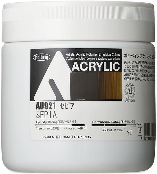 Holbein Acrylic Color Heavy Body 330ml - Sepia (Artists' Acrylic Polymer Emulsion Colors)