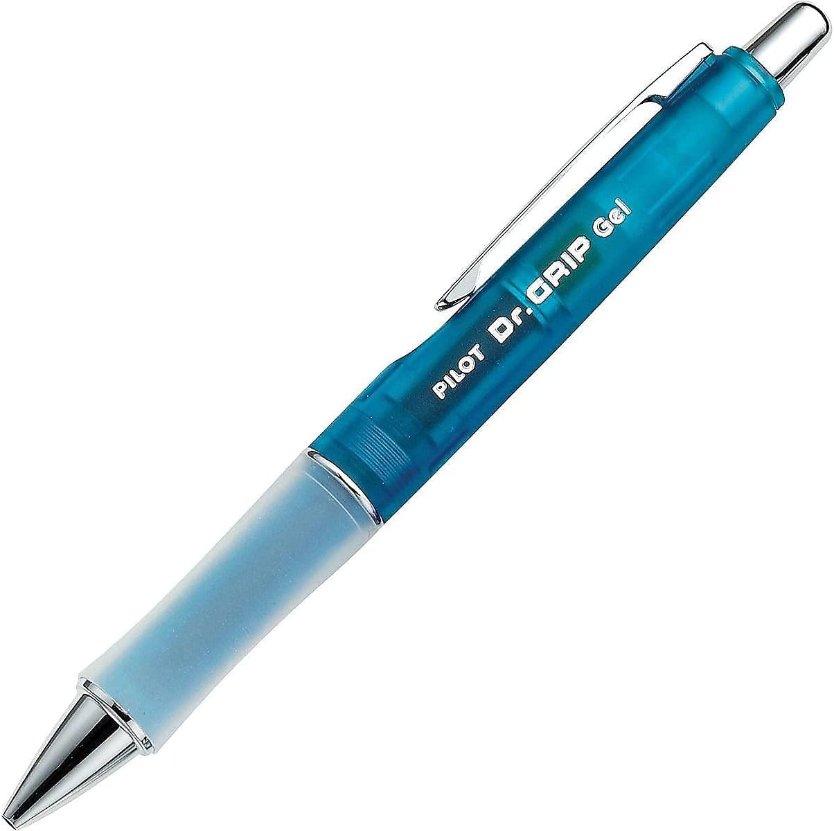 PILOT Dr. Grip Refillable & Retractable Gel Ink Rolling Ball Pen, Fine Point, Blue Barrel, Black Ink, Single Pen (36260)