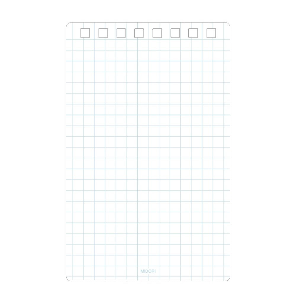 Midori Diamond Memo Pad - Medium 3" x 4.7" - 5 mm Graph - 40 Sheets - Blue