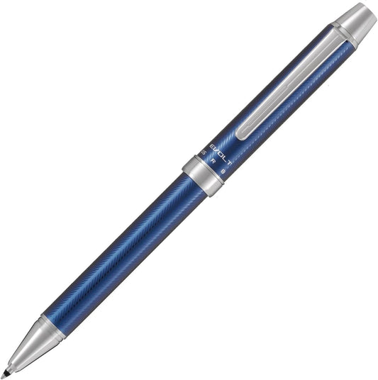 PILOT 2 +1 Evolt 2 Color 0.7 mm Ballpoint Multi Pen 0.5 mm Mechanical Pencil, Herringbone Blue Black Body