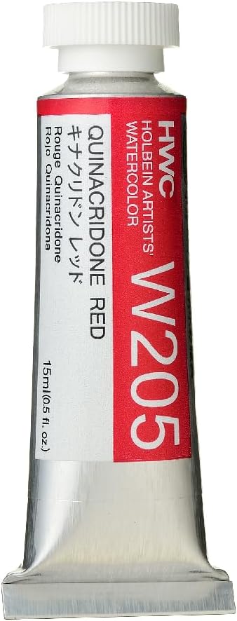 Holbein Artist Watercolor, 15ml Tube, Quinacridone Red (W205)