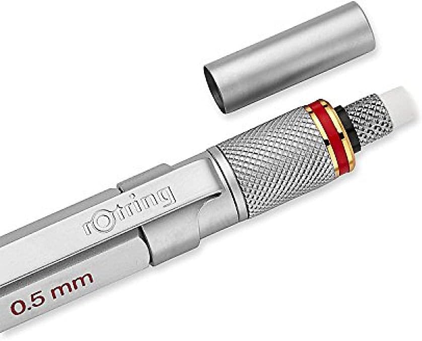 rOtring 1900183 800+ Mechanical Pencil and Touchscreen Stylus, 0.5 mm, Silver Barrel