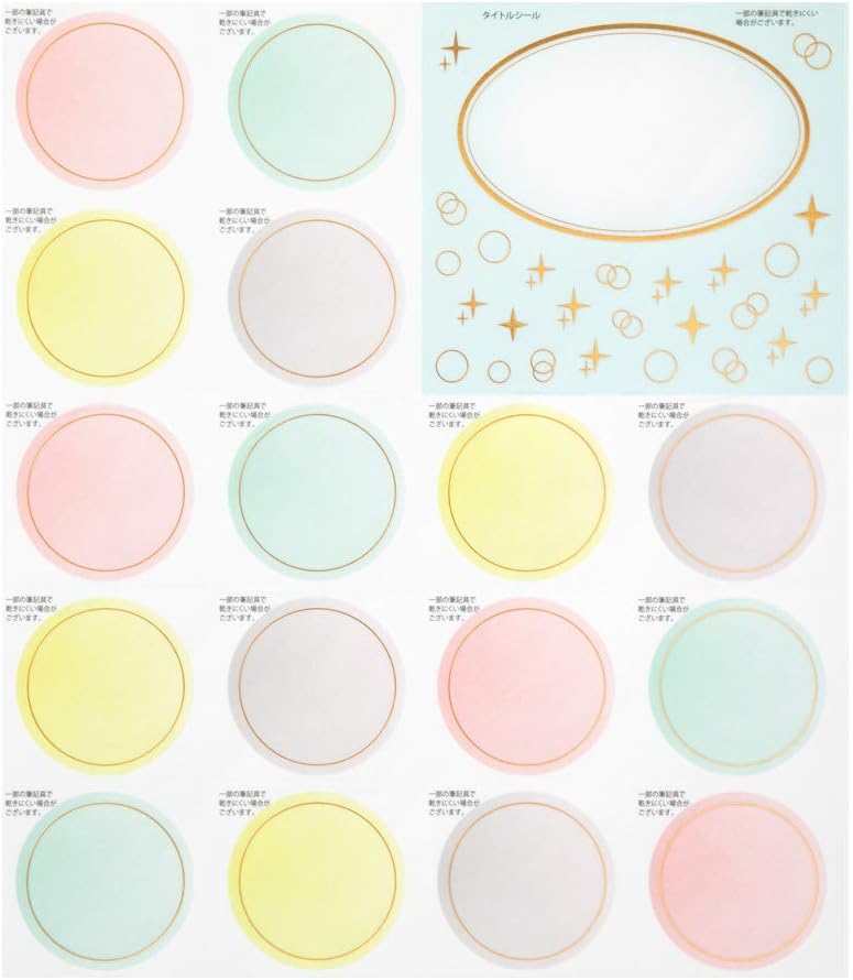 Midori Color Paper Job Stickers with 36 Sheets Translucent Dots Pattern 33247006
