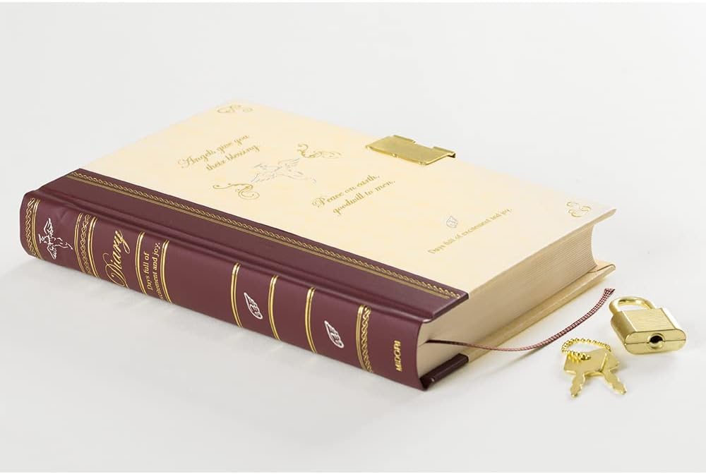 DESIGNPHIL Midori 12370006 Diary with Keys, Angel Pattern