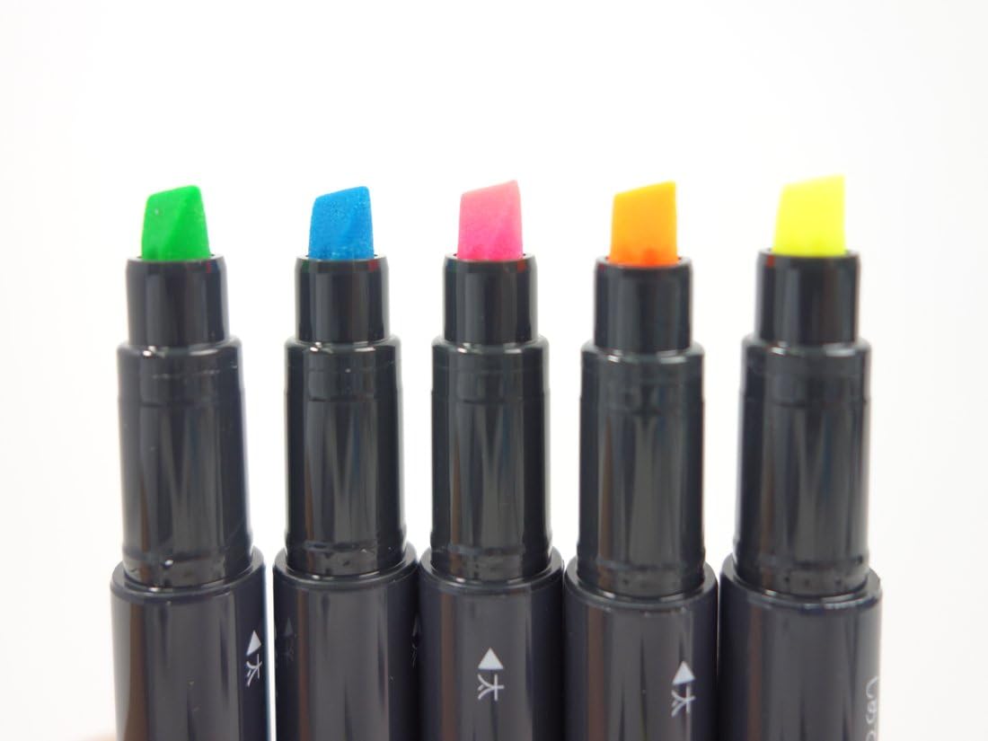 Kokuyo Fluorescent Marker OA Twin 5-Color Set (PM-L202-5S) – Japan Import