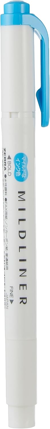 ZEBRA Mildliner WKT7-MCYA Highlighter, Mild Cyan