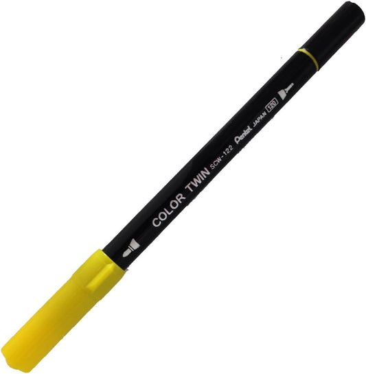 Pentel aqueous color pen color Twin bold, fine print yellow SCW-122R