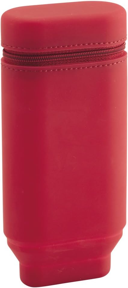 Lihit Lab A7694-3 Stand Pen Case, Oval Type, Red