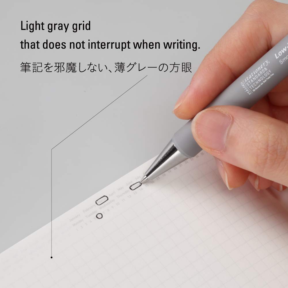 Nitoms S4101 STALOGY Notebook, A5, Squared, 365 Days Notebook, Black