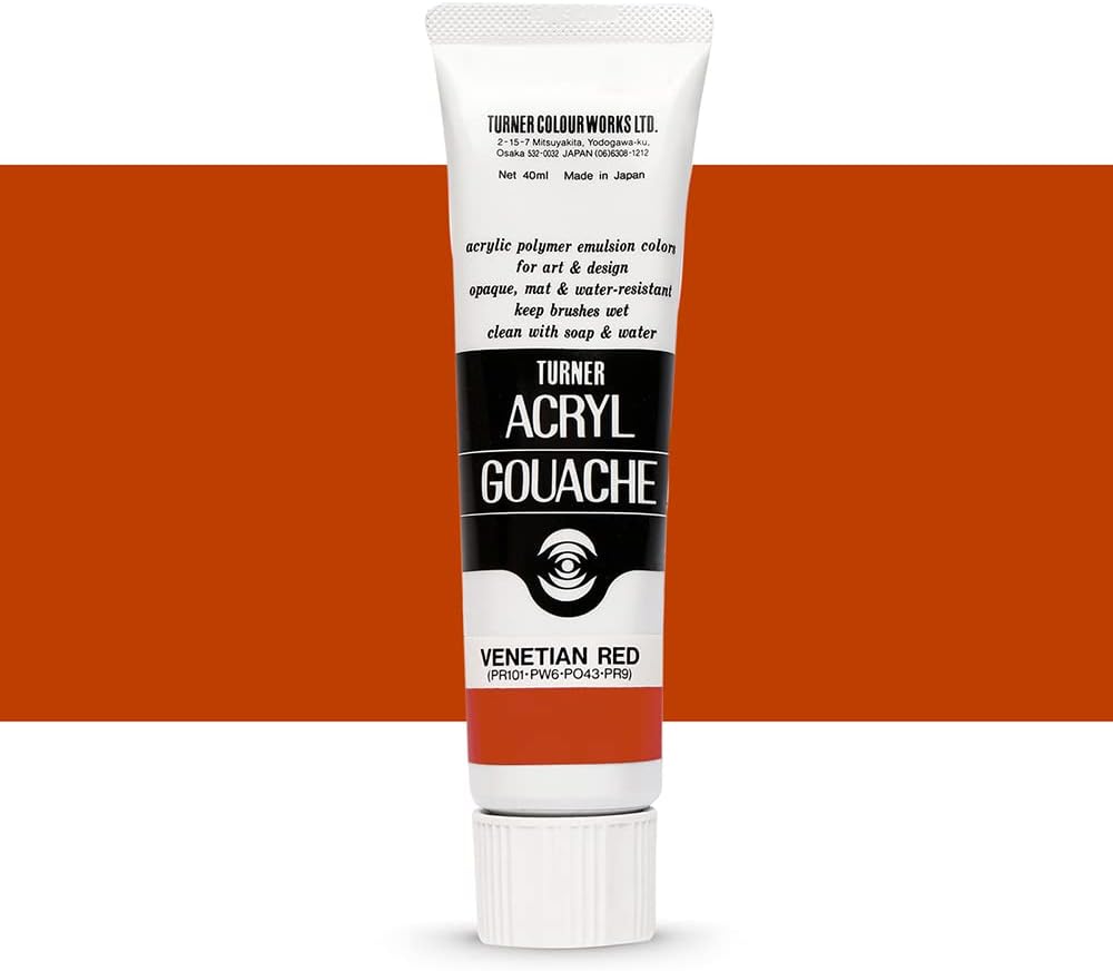 Turner Colour Works Acryl Gouache Artist Acrylic Paint - Single 40 ml Tube - Venetian Red
