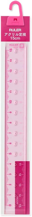 Midori Metric CL Ruler 15cm Pink (42232006)
