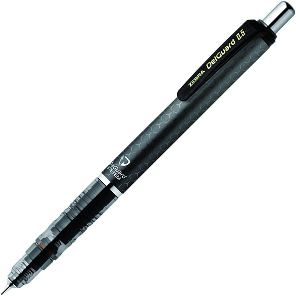 ZEBRA Mechanical Pencil DelGuard 0.5mm, Honeycomb Gray Body (P-MA85-HGR)