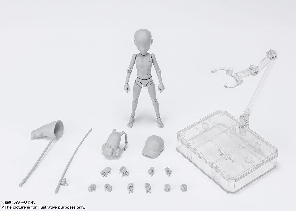 TAMASHII NATIONS - Body Kun Ken Sugimori Edition DX Set (Gray Color Version), Bandai Spirits S.H.Figuarts Action Figure