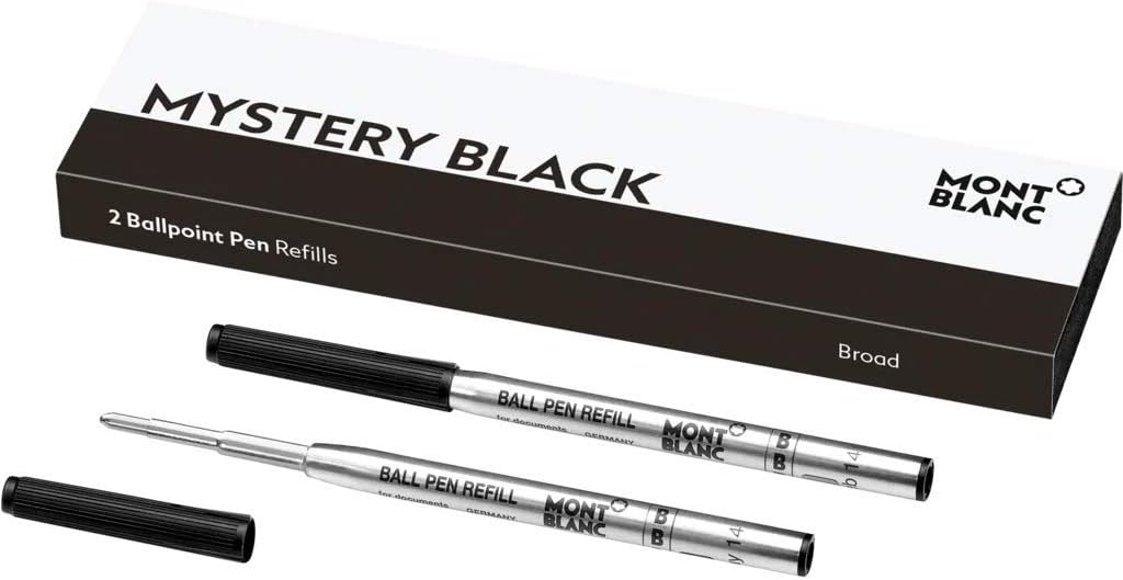 Montblanc MB116191 Ballpoint Pen Refill (B), Mystery Black, 2 Pens
