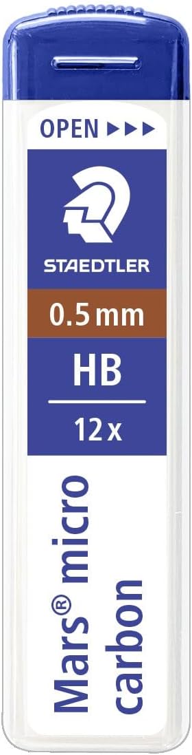 STAEDTLER Mars micro carbon 250 0.5mm HB - Pencil lead refills - 4 Tubes / Packs (48 Leads) HB