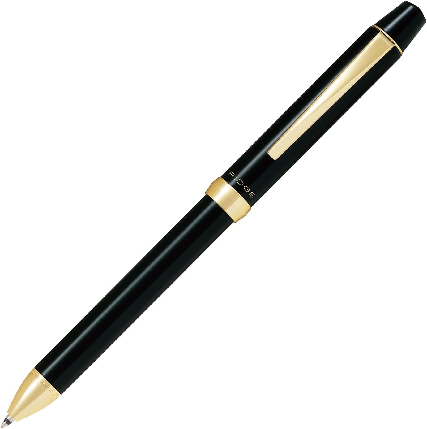 PILOT BTHRT5SR-GLB Multifunction Writing Instrument, 3+1 Ridge, 3 Color Balls, 0.7mm, Black, Red, Blue, 0.5mm, Sharp, Gloss Black