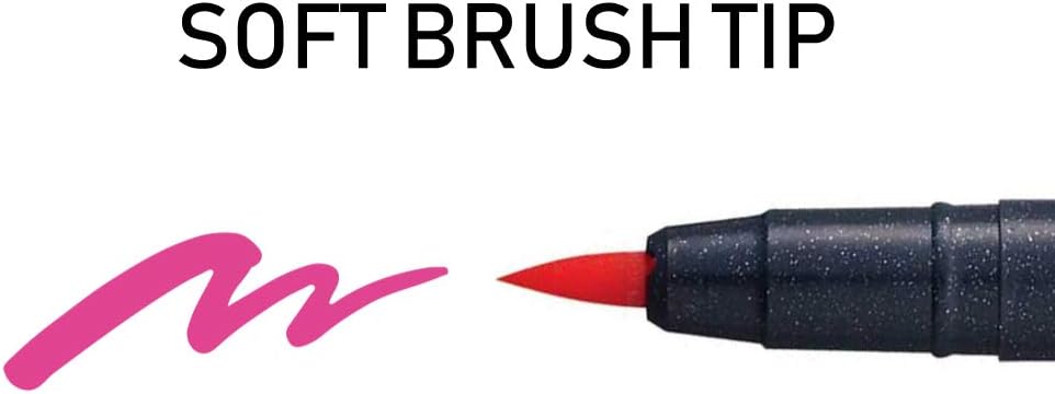 Kuretake ZIG FUDEBIYORI Brush Pens 12 colors set, AP-Certified, Odourless, Xylene free, Flexible Hard brush tip, Effective for both details and larger spaces, Professional quality, Made in Japan