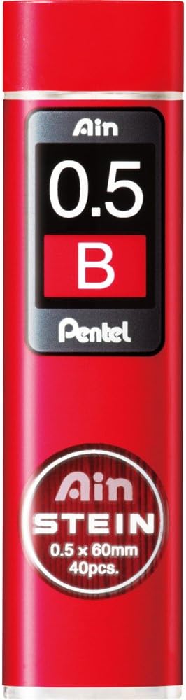 Pentel Ain Stein Mechanical Pencil Lead, 0.5mm B, 40 Leads x 3 Pack (XC275B-3P)
