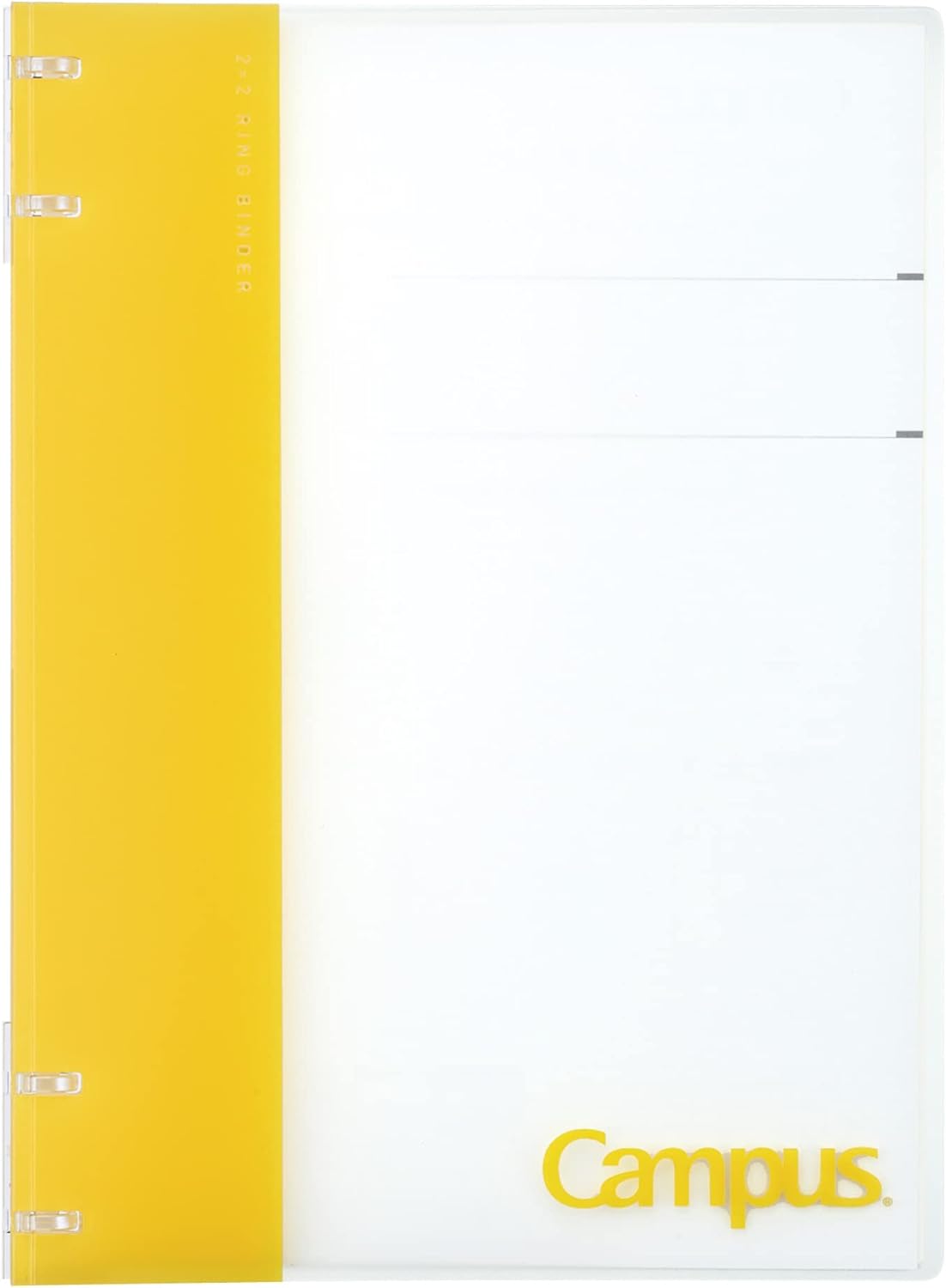Kokuyo Campus Refillable Notebook, B5 2x2 Slim Ring Binder Notebook with Customizable Title Page, 40 Sheets Capacity. Suitable for 26 Holes Loose Leaf Paper, Yellow (RU-NP704Y)