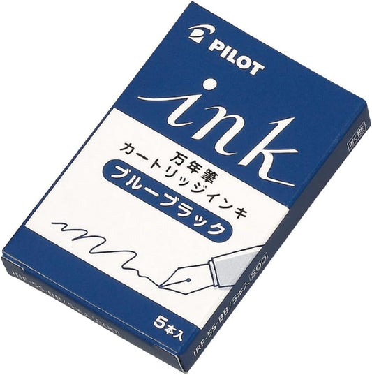 PILOT Fountain Pen Ink Cartridge, Set of 5, Blue Black, IRF-5S-BB