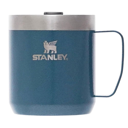 STANLEY Classic Vacuum Mug, 0.35 L, Hammertone Lake Blue, Thermal, Cold, Handle, Mug, Outdoor, Camping, Dishwasher Safe
