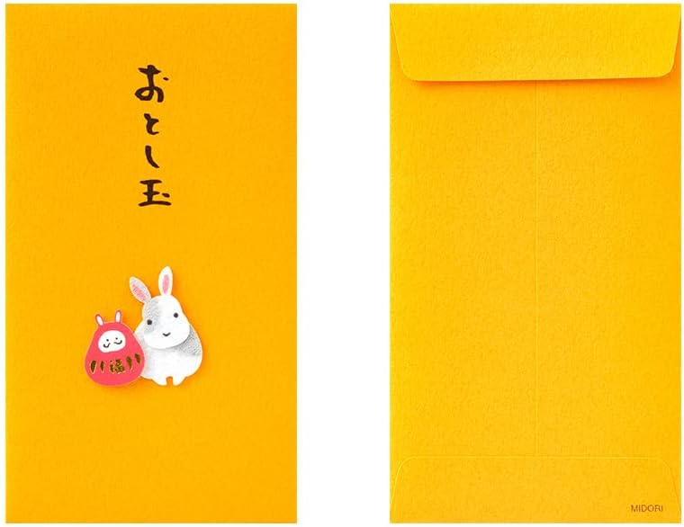 Midori 25562006 PC Pochi-Bag, Lady, Rabbit and Dharma Pattern