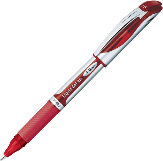 Pentel XBL60-B EnerGel Ink Ballpoint Pen, 1.0, Red, 5 Pieces