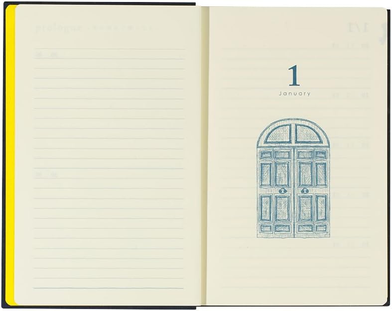 DESIGNPHIL Midori 12397006 Diary, 10 Years Consecutive Door, Navy Blue