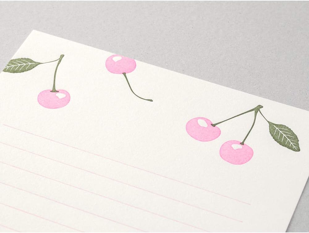 Midori 86475006 Letter Set, 475, Letterwork, Cherry Pattern