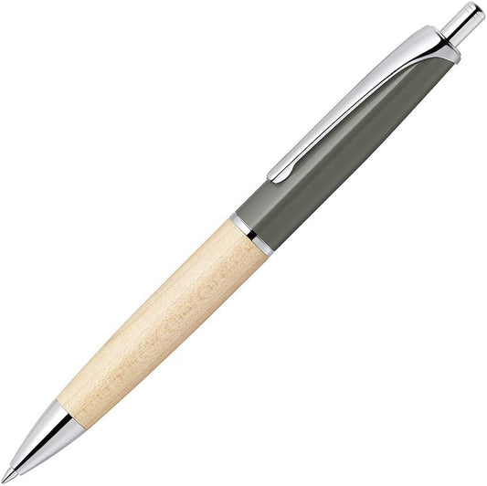 ZEBRA P-BAS76-NA-GR Oil-Based Ballpoint Pen, Fillare Wood, Retractable Type, 0.5, Limited Color, Gray