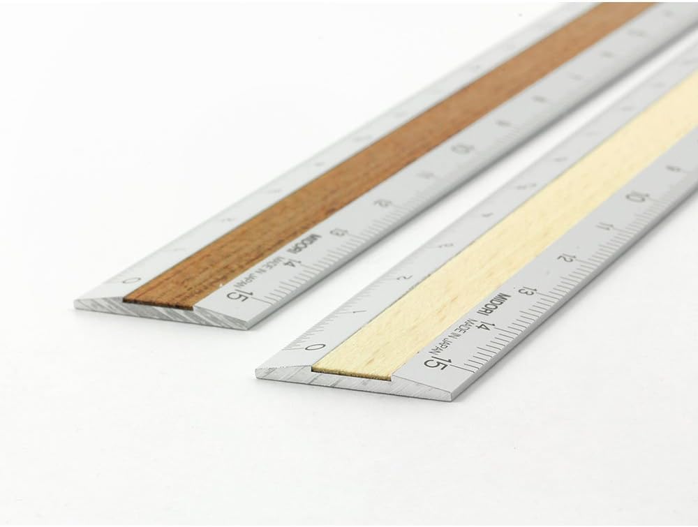 Midori Aluminium + Wood Ruler 15cm Light Brown (42257006)