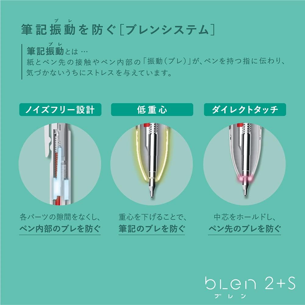 ZEBRA B2SAS88-W Multi-Functional Pen, Blen 2+S, 0.02 inches (0.5 mm), White