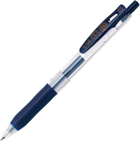 ZEBRA B-JJH15-FB Gel Ballpoint Pen, Sarasa Clip, 0.3, Blue Black, 10 Pieces