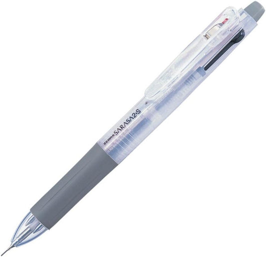 ZEBRA Multi Function Sarasa 2 + S Black/Red Ink Ballpoint Pen, 0.5mm Mechanical Pencil, White Body