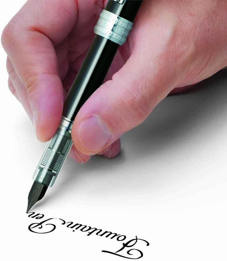 PLATINUM Fountain Pen, Plaisir Fine Nib, Black (PGB-1000-#1-F)