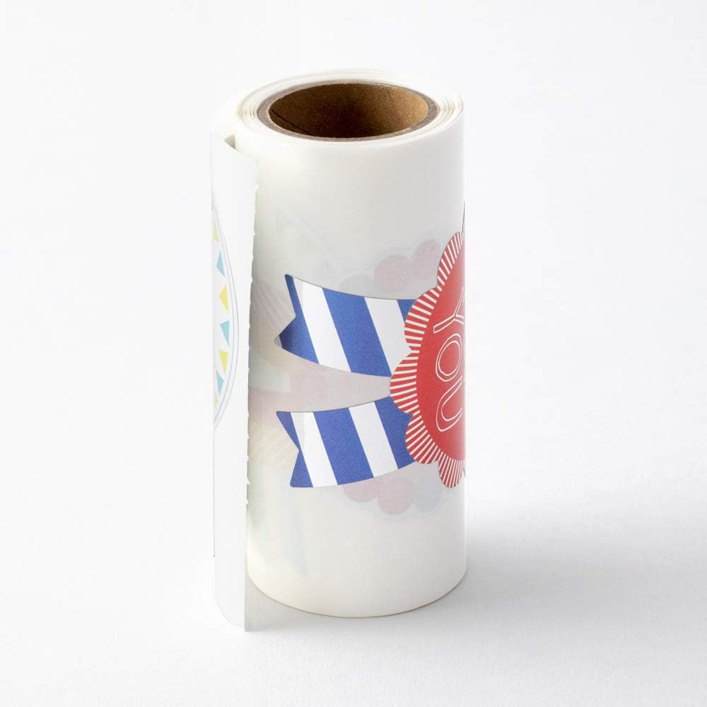 Midori 82473006 Stickers, Roll Stickers, L, Metallic Gift, Rosette Pattern