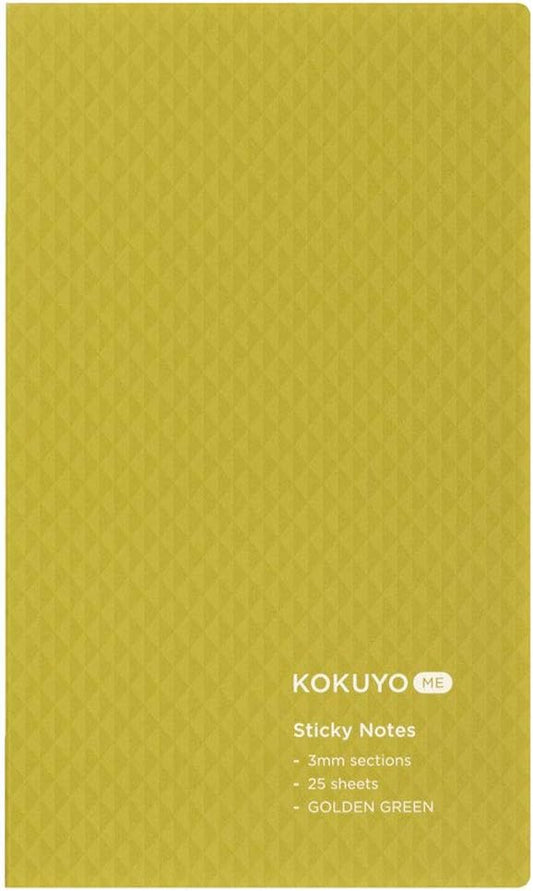 Kokuyo KME-FNT1S3YG Sticky Notes, Notebook, 25 Sheets, 0.1 inch (3 mm) Grid, Green