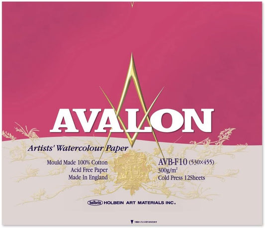 Holbein AVB-SM 271001 Avalon Watercolor Paper Block 10.6 oz (300 g), Medium Grain (Blocks F10)