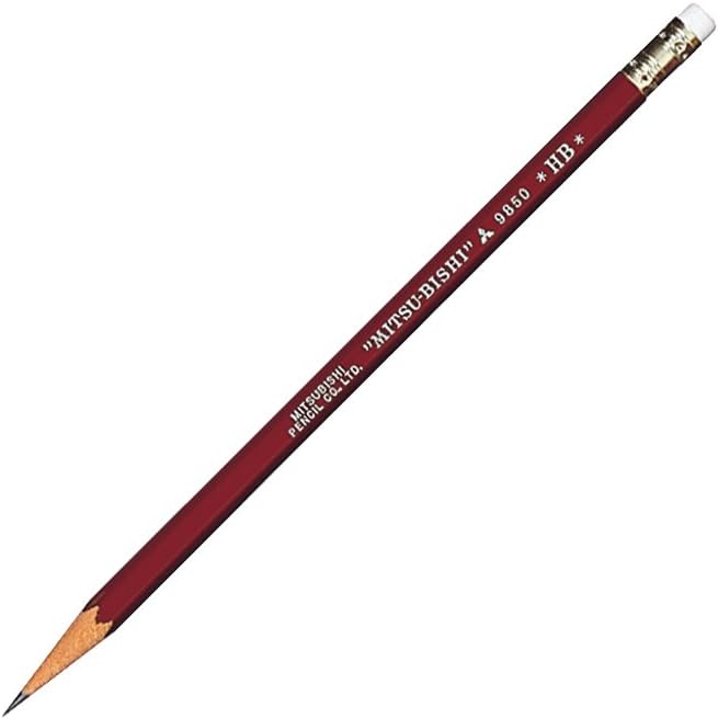 Mitsubishi Pencil 9850 HB Eraser Pencils, 1 Dozen (K9850HB)