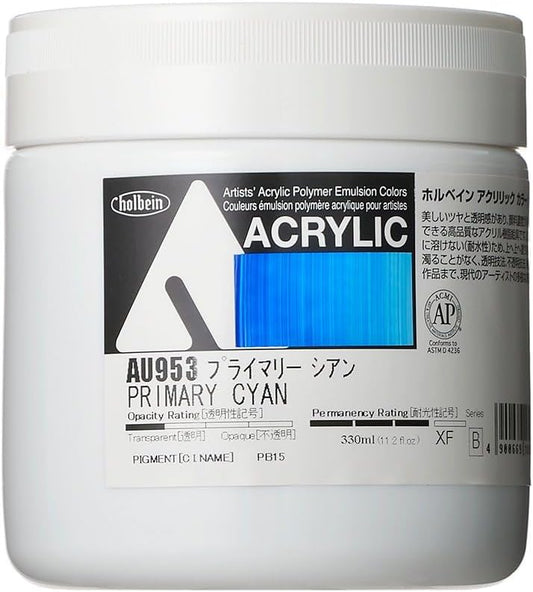 Holbein AU967 Acrylic Color, Heavy Body, Pearl Red, 11.2 fl oz (330 ml) (Primary Cyan)