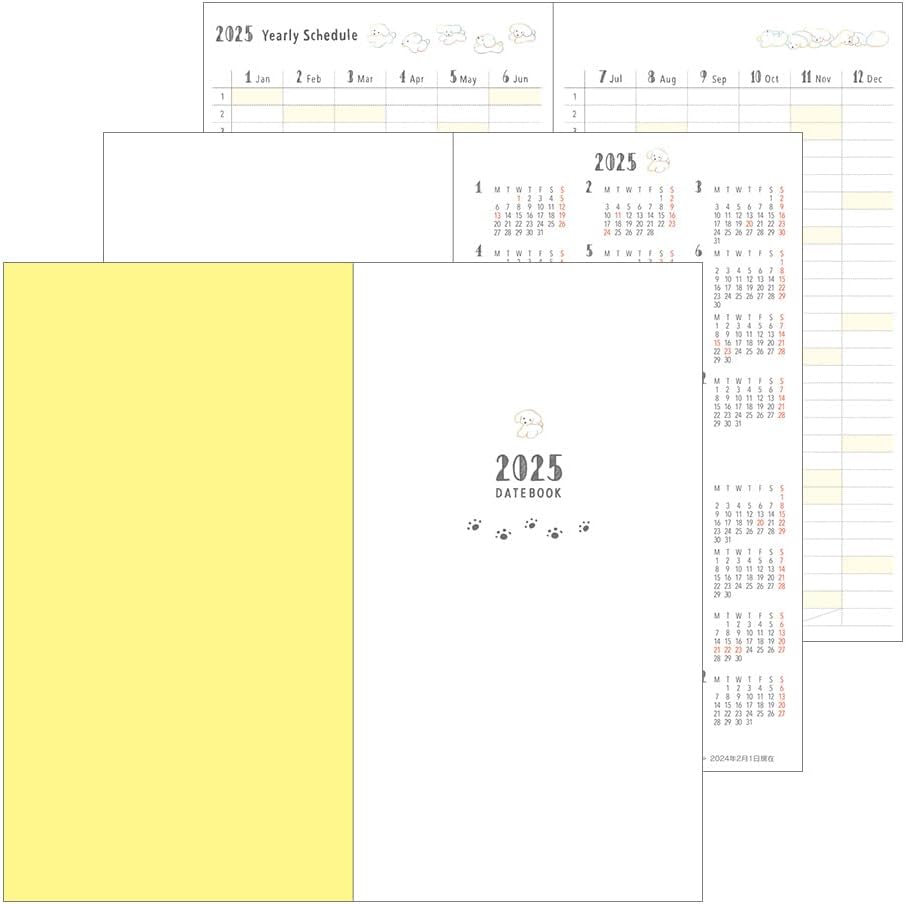Midori Pocket Diary 2025 Slim Monthly Dog Pattern 22297006 (Begins January 2025)