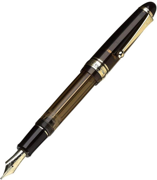 PILOT Custom 823 Fountain Pen, Amber Barrel, Medium Nib, Blue Ink (60556)