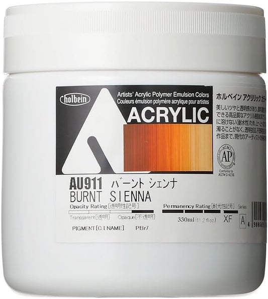 Holbein AU967 Acrylic Color, Heavy Body, Pearl Red, 11.2 fl oz (330 ml) (Burnt Sienna)
