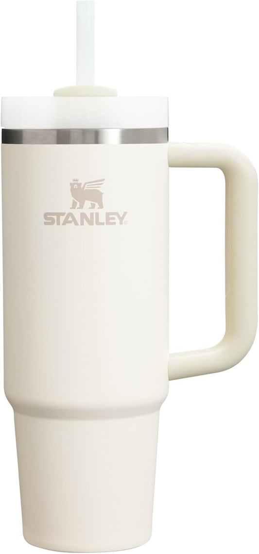 Stanley Quencher H2.0 Tumbler with Handle and Straw 30 oz | Flowstate 3-Position Lid | Cup Holder Compatible for Travel | Insulated Stainless Steel Cup | BPA-Free | Cream 2.0