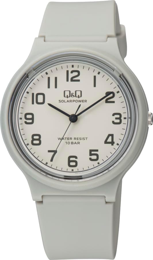 Citizen Q&Q Analog Solar Watch, Water Resistant to 10 ATM, Urethane Strap, gray, Classic