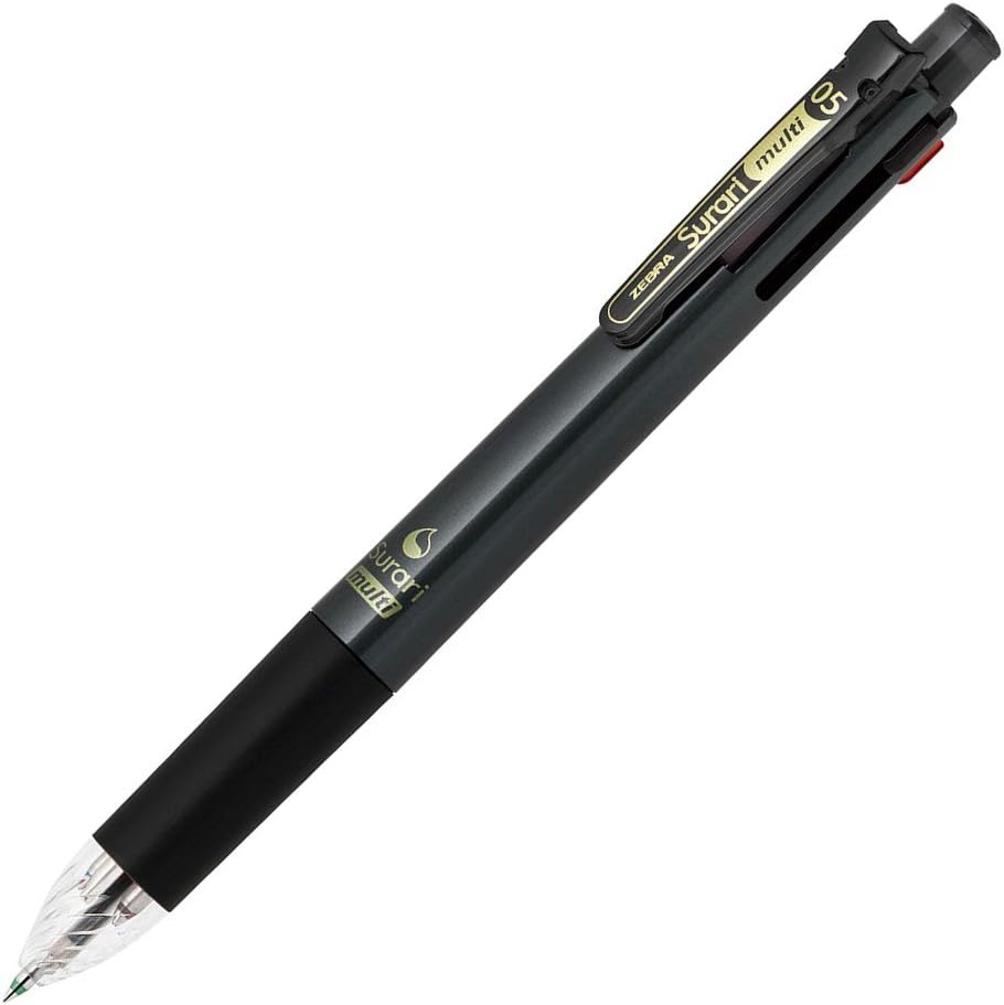 ZEBRA P-B4SAS11-BK Multi-functional Pen, 4 Colors + Sharp Slurry Multi, 0.5, Black