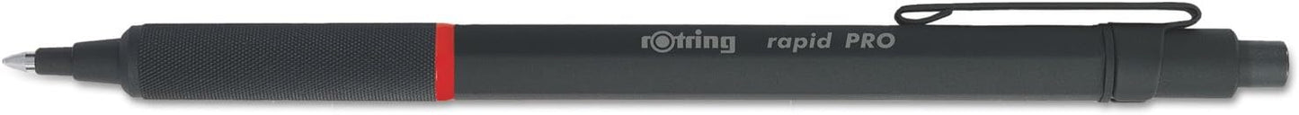 rOtring Rapid Pro Retractable Ballpoint Technical Drawing Pen, Black Barrel, Medium Point, Blue Ink(1904292)