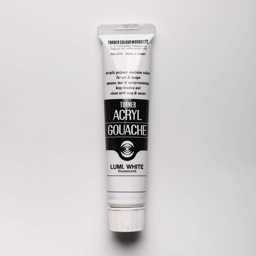 Turner Colour Works Acryl Gouache Artist Acrylic Paint - Single 20 ml Tube - Lumi. White