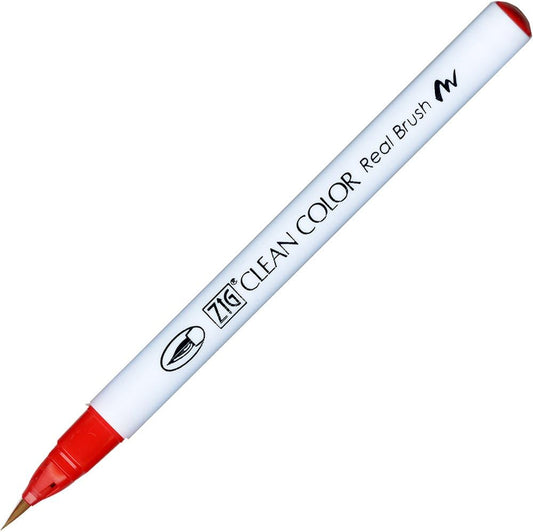 Kuretake ZIG Clean Color Real Brush Pen, Carmine Red Ink