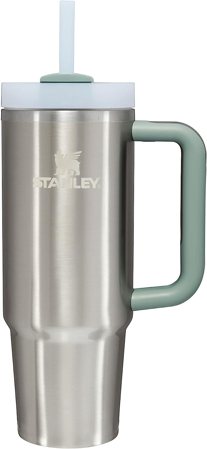 Stanley Quencher H2.0 Tumbler with Handle and Straw 30 oz | Flowstate 3-Position Lid | Cup Holder Compatible for Travel | Insulated Stainless Steel Cup | BPA-Free | Stainless Steel Shale